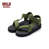 无印良品（MUJI）男女通用 波型鞋底 布带凉鞋(男士/女士) 无性别男款女款休闲凉鞋 卡其绿 3S 42 码/L 260mm（3.0）