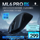 雷神（ThundeRobot）ML6PRO8K竞技版轻量化无线鼠标游戏电竞办公家用有线/2.4G/蓝牙三模 PAW3950人体工学无畏契约黑色