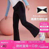ASK JUNIOR女童裤子2025春儿童纯色喇叭裤休闲舒适弹力长裤 黑色  120 