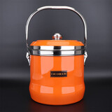 喜美恩加厚SUS304免火再煮锅闷烧锅节能锅保温锅不锈钢熄火再煮锅煲汤锅焖烧锅炖肉煮粥锅免煮锅炖蒸锅 8L橙色加厚德国技术