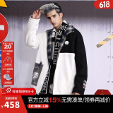 闪电潮牌（GENANX）【冬季】棉服男两面穿棉衣帅气潮流格纹冬装外套衣多穿易穿搭 黑色 L