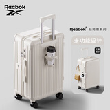 锐步（Reebok）行李箱PC拉杆箱多功能大容量旅行密码箱子皓空白26英寸