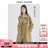 VEGA CHANG风衣女中长款2025春秋季新款韩版收腰经典时尚外套ins潮 鹭茶色 S