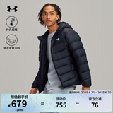 安德玛（UNDERARMOUR）冬季新款Core男子连帽运动短款鸭绒保暖羽绒服6001970 黑色001 S