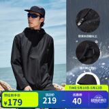 匹克（PEAK）防泼水运动外套男户外冲锋软壳防风风衣连帽单层夹克休闲上衣 黑色-【左肩logo升级版】 L (175)