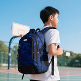 Edison初中生书包大容量双肩包多隔层防泼水高中学生背包 K052-19迷彩蓝