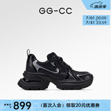GG-CC【明星同款】月落星河银色厚底老爹鞋女2023秋季新款G23X4317 黑色 皮面 37