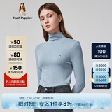 Hush Puppies暇步士女装秋中高领长袖打底衫T恤 136灰蓝 M