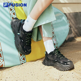FILA FUSION斐乐女鞋BIANCO老爹鞋季新款硬糖鞋休闲鞋厚底运动鞋女 黑色-BK 37.5