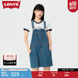 Levi's李维斯女士夏季美式青春阳光俏皮灵动时尚减龄牛仔背带裙 蓝色 L