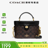 蔻驰（COACH）【官方授权店】蔻驰女包单肩斜挎经典老花盒子包生日礼物送女友 78277IMAA8深棕色