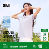 森马（Semir）短袖t恤女短款合体显瘦正肩内搭25夏凉感修身打底衫109325100001