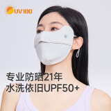 UV100台湾冰丝防晒口罩男女春夏季防紫外线透气护眼角面罩25537极简灰