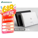 三木（SUNWOOD）【开学必备】6格扣绳设计简约风琴包文件包 加厚/可挂/抽拉式A4事务包学生试卷包 白色 MC331