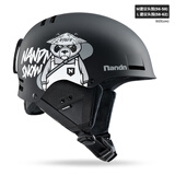 南恩滑雪头盔单双板滑雪装备护具防撞男女保暖NT30 黑熊猫 L