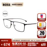 雨果博斯（HUGO BOSS）明星同款 近视眼镜框男女光学可配商务镜框轻质钛架0976 003 57MM
