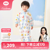 良良（liangliang）婴儿睡袋夏季空调房防踢被宝宝纯棉可拆袖儿童睡袋 拼图蓝·寒冬款【适合0-15℃】 3XL（建议身高110-125cm）