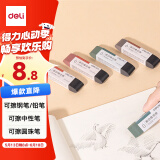 得力（deli）彩色半砂磨砂钢笔橡皮擦  普通中性笔/普通钢笔/普通圆珠笔/普通铅笔专用  学生文具  五支装/盒