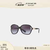 蔻驰（COACH）奥莱女士经典标志太阳眼镜墨镜 黑色