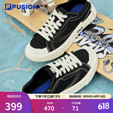 FILA FUSION斐乐女鞋帆布鞋女 低帮板鞋POP轻质帆布鞋休闲运动鞋女 黑-BK 36