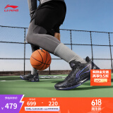 李宁利刃4 V2丨篮球鞋男鞋夏季透气网面低帮支撑稳定实战比赛鞋 【黑曜石】暗夜黑-8 42