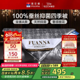 富安娜蚕丝被100%蚕丝被子 A类抑菌春秋被芯双人四季被约4.7斤230*229cm