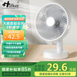 Hulker 大扇面桌面小风扇USB可充电台式办公室学生宿舍床头大风力便携电风扇 升级七叶羽静音风扇 6寸插电款