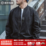 马登工装 美式空中MA1飞行员夹克军事风短款外套复古棒球服男潮春上衣 黑色 L