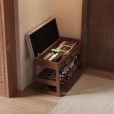 爰京实木翻盖储物换鞋凳门口可坐入户穿鞋凳矮凳软包凳鞋柜鞋架100