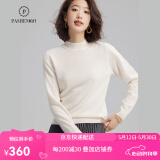 帕什【24新款新色】半高领羊绒衫女100山羊绒百搭针织打底毛衣女ps-02 本白 M （90-105斤）