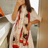 达芬奇密码真丝丝巾桑蚕丝女士围巾披肩礼盒母亲妈妈生日礼物 马车系列 红色