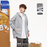 真维斯 Z卫衣连帽开衫男女款中性风重磅外套T1005 花灰色 3XL