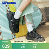 FILA FUSION斐乐女鞋BIANCO老爹鞋季新款硬糖鞋休闲鞋厚底运动鞋女 黑色-BK 37.5