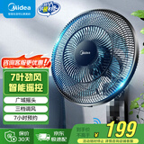 美的（Midea）电风扇商用壁扇壁挂式风扇工业工程扇家用摇头转页扇餐厅客厅宿舍食堂 FWA35WAR【七叶遥控 行业TOP】 家用壁挂式