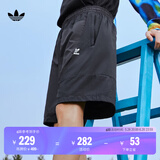 adidas舒适拼接运动短裤男装夏季阿迪达斯官方三叶草   黑色   2XL