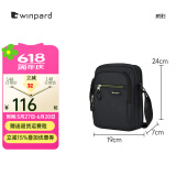 威豹winpard/威豹男包单肩包休闲斜挎包 时尚潮流男包日字包 黑色