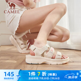 骆驼（CAMEL）魔术贴撞色沙滩凉鞋女运动休闲鞋子 K23M16L2002 米色 37
