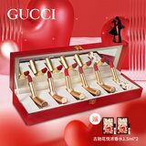 古驰生日礼物女【520情人节礼物】gucci口红礼盒套装送女友老婆礼物 6支装  赠佳人（卡槽礼盒）