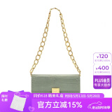 A.Cloud复古鳄鱼纹牛皮书本锁链条单肩斜跨女腋下包 送女友母亲节礼物 绿色鳄鱼纹