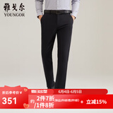 雅戈尔（YOUNGOR）休闲裤男DP棉免烫不易皱裤子宾霸莱卡面料休闲裤 VCDP319998AWA黑色 35/86A