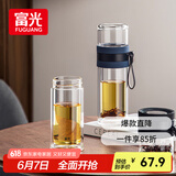 富光双层玻璃杯 泡茶杯茶水分离杯子 高硼硅玻璃水杯商务便携杯男女士