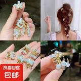 韩国山茶花珍珠小发夹网红气质边夹少女发卡抓夹可爱刘海夹子头饰 5个装