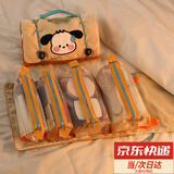 斐月伽可爱折叠化妆包大容量便携外出旅行出差洗漱手提简约护肤品收纳包 流汗小狗化妆包