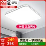 雷士（NVC） LED吸顶灯主卧次卧室灯书房餐厅灯灯北欧现代简约装饰灯具灯饰 力荐【银色光鸿36瓦】三档调光
