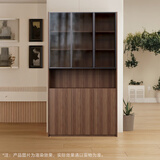 红苹果（RED APPLE）家具书房家用办公带门简约现代简易书柜书架组合书柜玻璃门DS733 【浅胡桃】1.2米玻璃门落地书柜 标配区