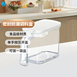 阿司倍鹭（ASVEL）日式调料盒家用塑料调料罐调味品储物盒置物盒带勺 白色480ml 