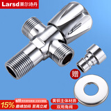 莱尔诗丹（Larsd）双用角阀一进二出三通分水器铜三角阀一分二 黄铜主体角阀LD112T