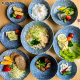 K-UNING 日本进口碗碟餐具釉下彩唐草纹系列面碗饭碗咸菜钵日式蓝染 中碗 古染蛸唐草