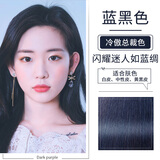 泡泡出彩染发膏植物流行色显白染发剂黑色男女纯遮盖白发时尚自己在家染发 蓝黑色/热门颜色