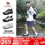 骆驼（CAMEL）溯溪鞋男撞色拼接绑带户外鞋 L24S076620M 米白/黑/银(男款) 40
